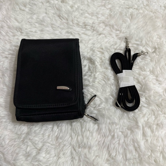 TRAVELON Black Mini Crossbody Wallet - Picture 1 of 10